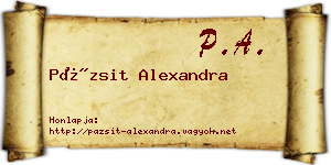 Pázsit Alexandra névjegykártya