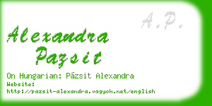 alexandra pazsit business card